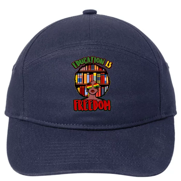 Education Is Freedom Black History Book Reading Lover 7-Panel Snapback Hat