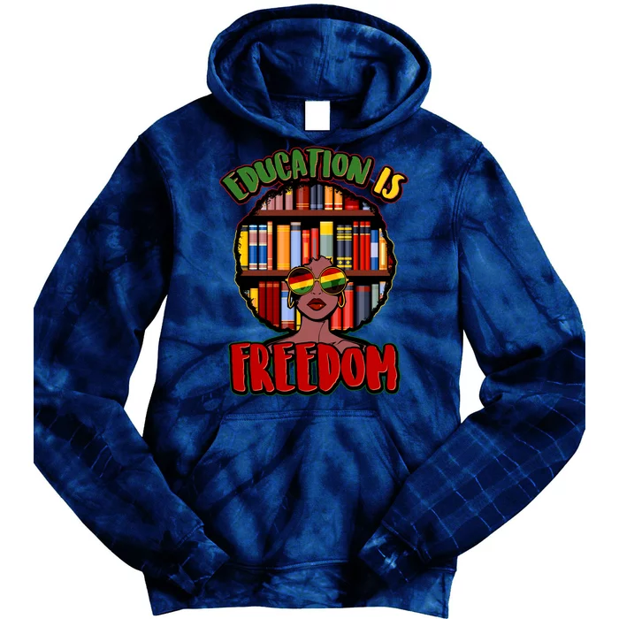 Education Is Freedom Black History Book Reading Lover Tie Dye Hoodie