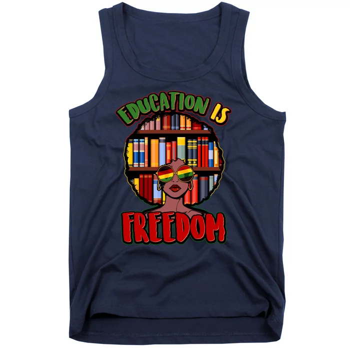 Education Is Freedom Black History Book Reading Lover Tank Top