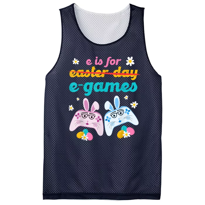 E Is For E Games Play Video Games Funny Easter Day Gamer Mesh Reversible Basketball Jersey Tank