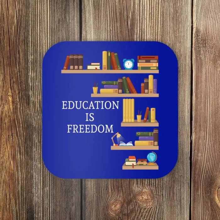 Education Is Freedom Africa Black History Month Library Book Great Gift Coaster