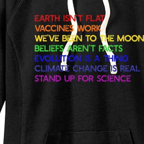 EARTH ISN'T FLAT STAND UP FOR SCIENCE REAL Earth Day Women's Fleece Hoodie