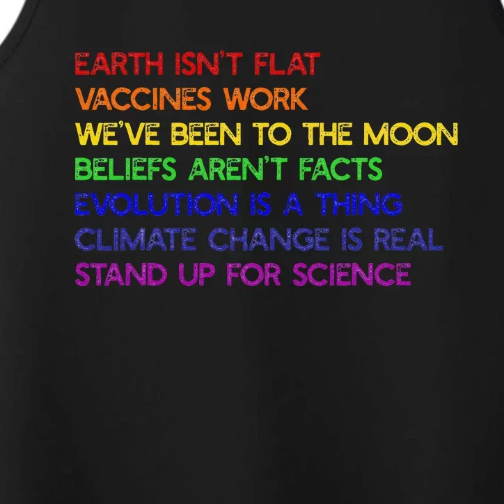 EARTH ISN'T FLAT STAND UP FOR SCIENCE REAL Earth Day Performance Tank