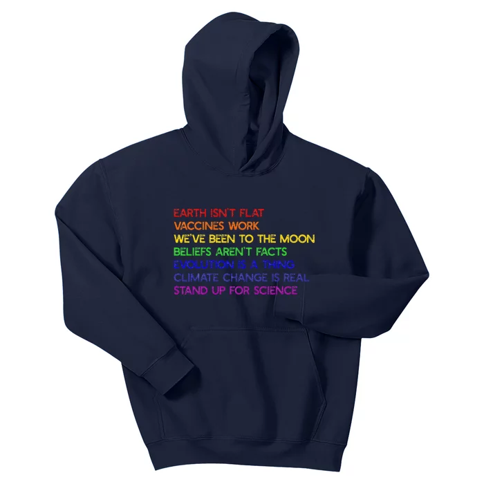 EARTH ISN'T FLAT STAND UP FOR SCIENCE REAL Earth Day Kids Hoodie