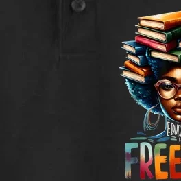 Education Is Freedom Black Teacher Books Black History Month Dry Zone Grid Performance Polo