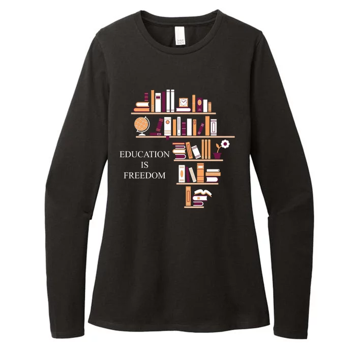 Education Is Freedom Womens CVC Long Sleeve Shirt