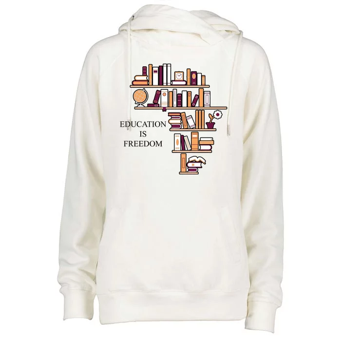 Education Is Freedom Womens Funnel Neck Pullover Hood