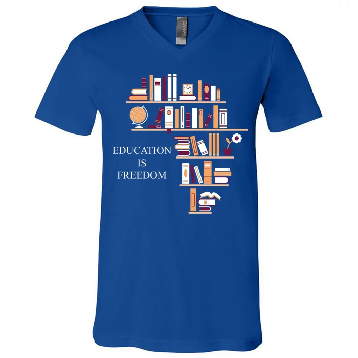 Education Is Freedom V-Neck T-Shirt