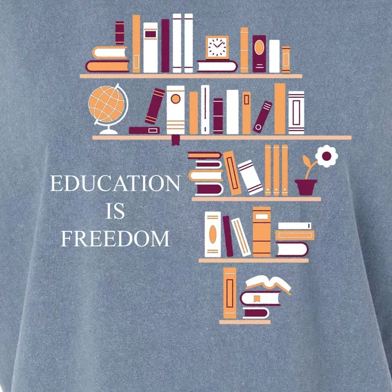 Education Is Freedom Garment-Dyed Women's Muscle Tee