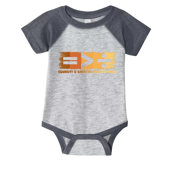 Equality Is Greater Than Division Black History Month Math Infant Baby Jersey Bodysuit