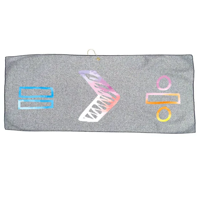 Equality Is Greater Than Division Symbols Rainbow Math Gift Funny Gift Large Microfiber Waffle Golf Towel