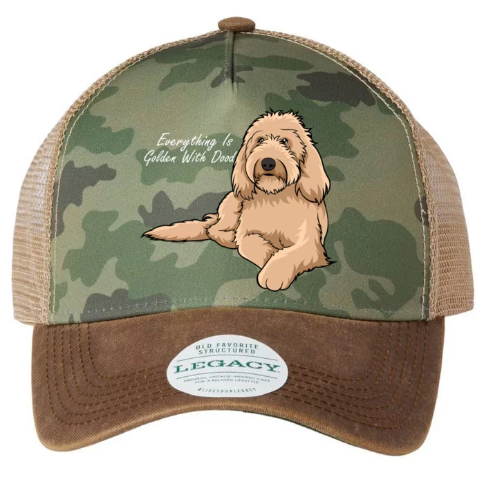 Everything Is Golden With My Goldendoodle Gift Legacy Tie Dye Trucker Hat