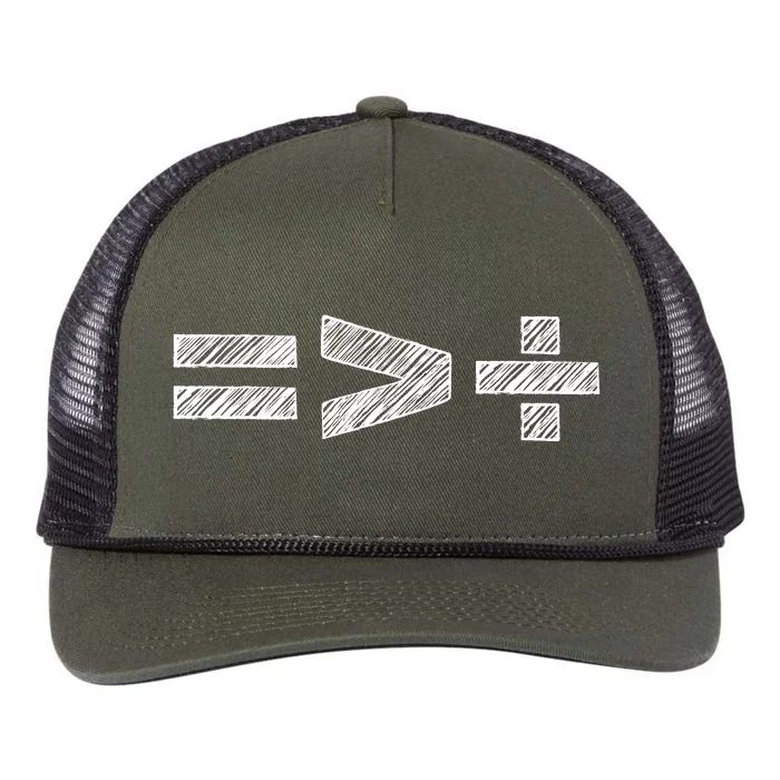 Equal Is Greater Than Divided Retro Rope Trucker Hat Cap