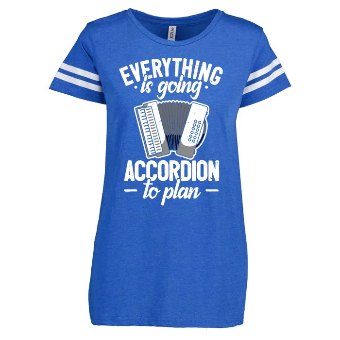 Everything Is Going Accordion To Plan Pun Accordion Player Enza Ladies Jersey Football T-Shirt