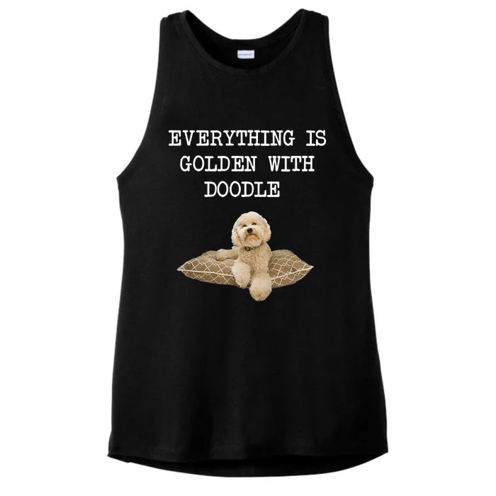 Everything Is Golden With My Goldendoodle Gift Ladies Tri-Blend Wicking Tank