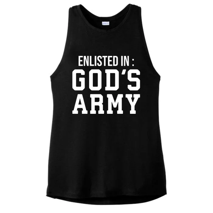 Enlisted In Gods Army Ladies Tri-Blend Wicking Tank