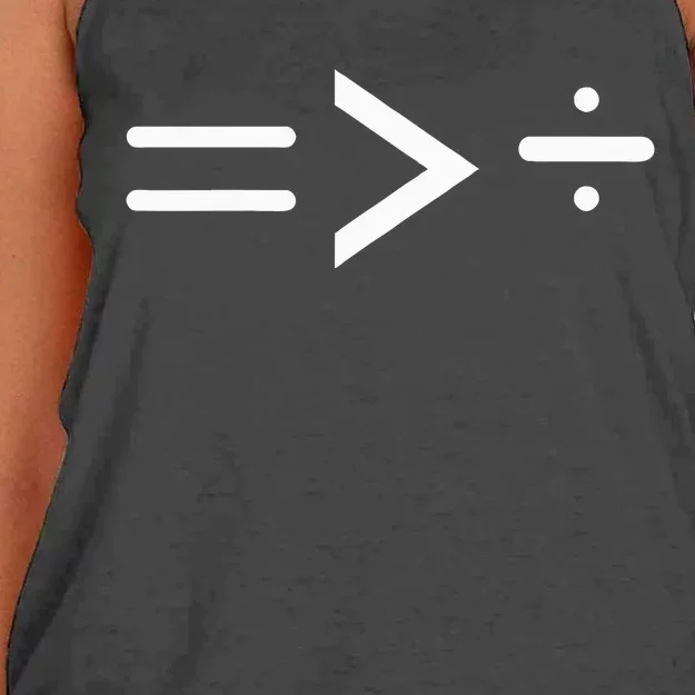 Equal Is Greater Than Divided Women's Knotted Racerback Tank