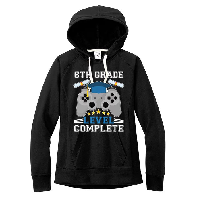 Eight 8th Grade Level Complete Gamer Graduation Women's Fleece Hoodie