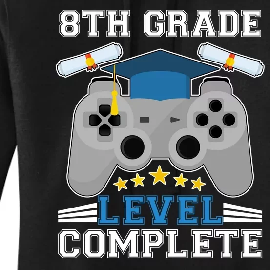 Eight 8th Grade Level Complete Gamer Graduation Women's Pullover Hoodie