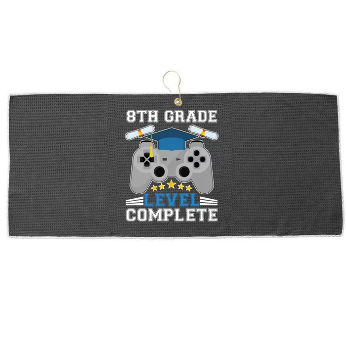 Eight 8th Grade Level Complete Gamer Graduation Large Microfiber Waffle Golf Towel