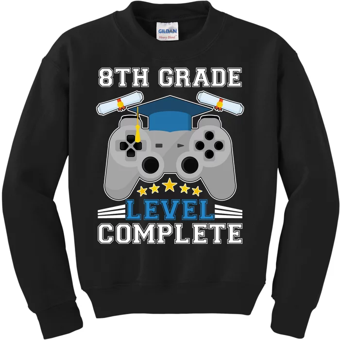 Eight 8th Grade Level Complete Gamer Graduation Kids Sweatshirt