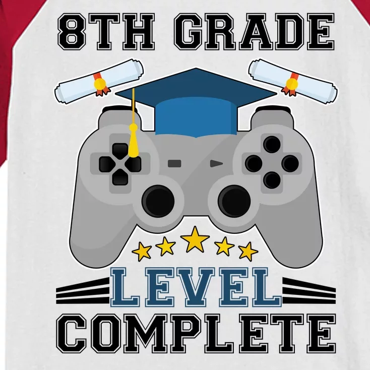 Eight 8th Grade Level Complete Gamer Graduation Kids Colorblock Raglan Jersey