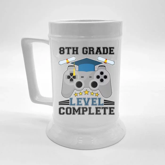 Eight 8th Grade Level Complete Gamer Graduation Front & Back Beer Stein