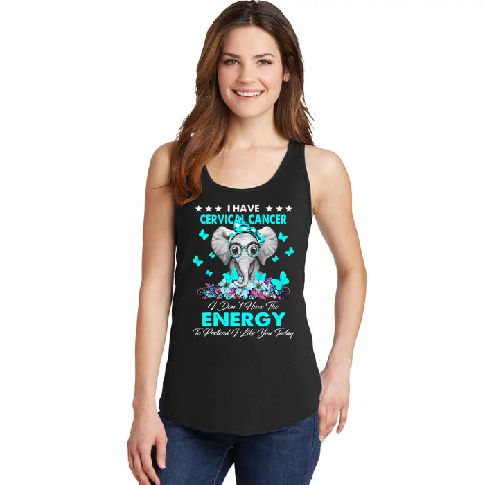 Elephant I Have Cervical Cancer Awareness Gifts Ladies Essential Tank