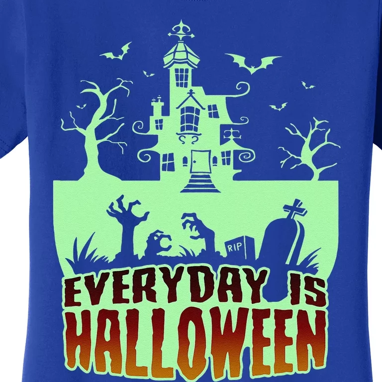 EVERYDAY IS HALLOWEEN Creepy Scary Castle House & Bats Women's T-Shirt