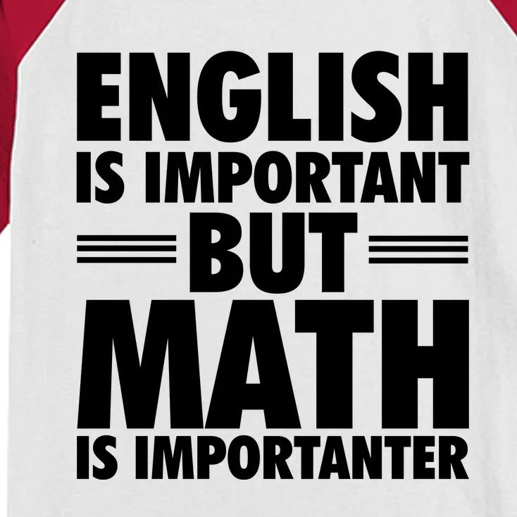 English Is Important But Math Is Importanter Kids Colorblock Raglan Jersey