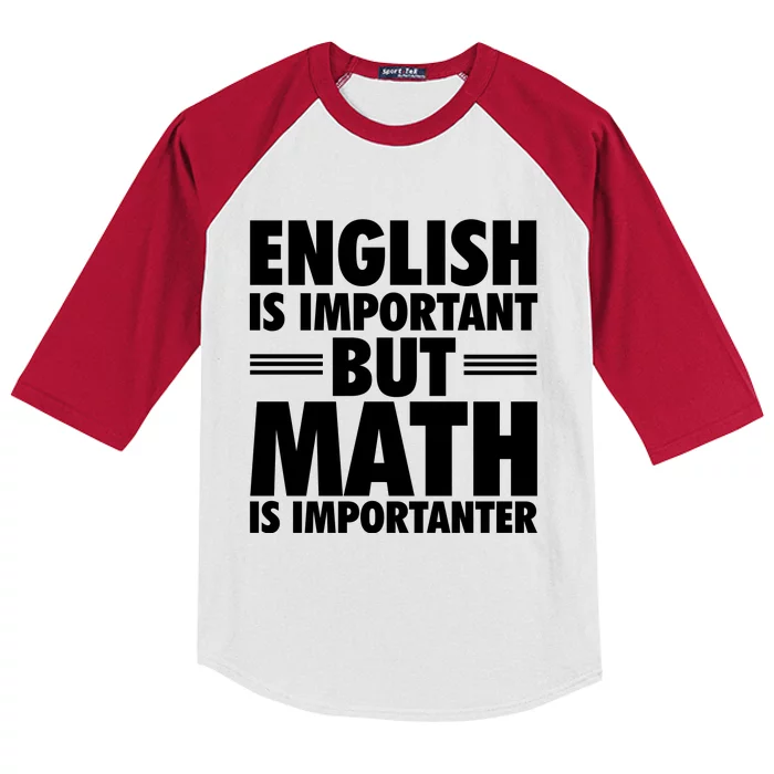 English Is Important But Math Is Importanter Kids Colorblock Raglan Jersey