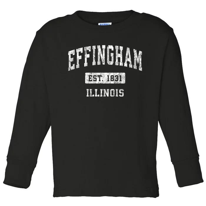 Effingham Illinois Il Vintage Sports Established Toddler Long Sleeve Shirt