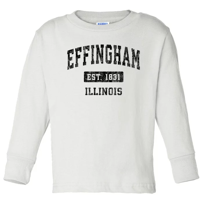 Effingham Illinois Il Vintage Sports Established Design Toddler Long Sleeve Shirt