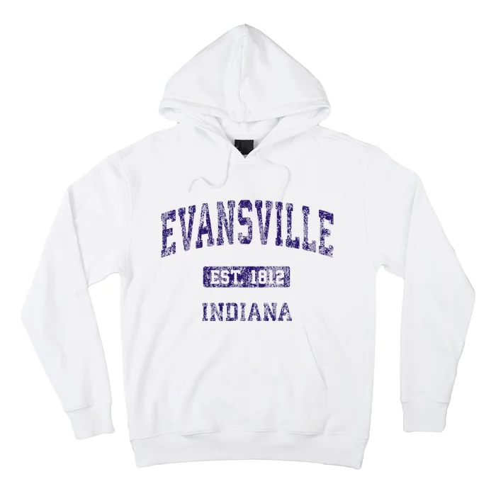 Evansville Indiana In Vintage Athletic Sports Design Hoodie