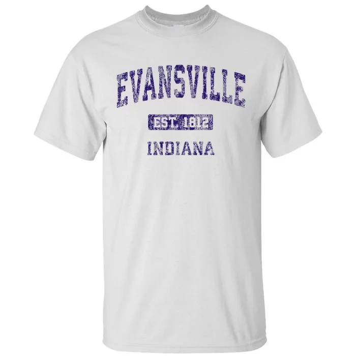 Evansville Indiana In Vintage Athletic Sports Design Tall T-Shirt