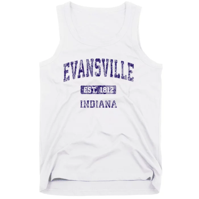 Evansville Indiana In Vintage Athletic Sports Design Tank Top