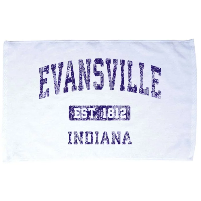 Evansville Indiana In Vintage Athletic Sports Design Microfiber Hand Towel