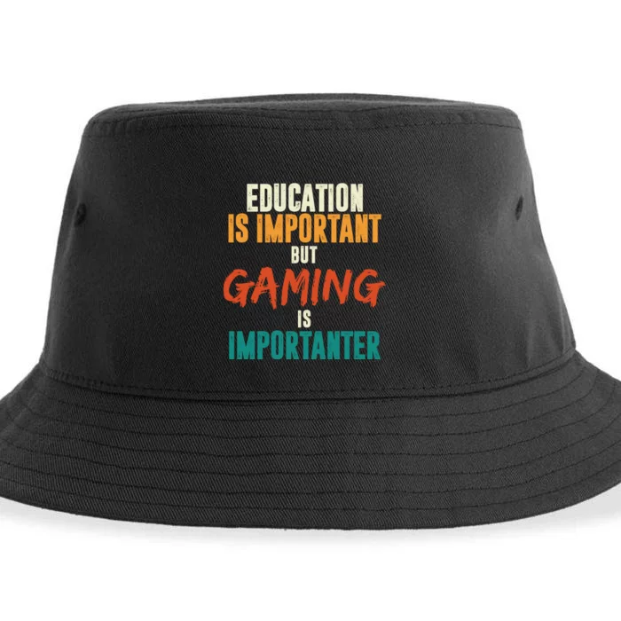 Education Is Important But Gaming Is Importanter Funny Sustainable Bucket Hat