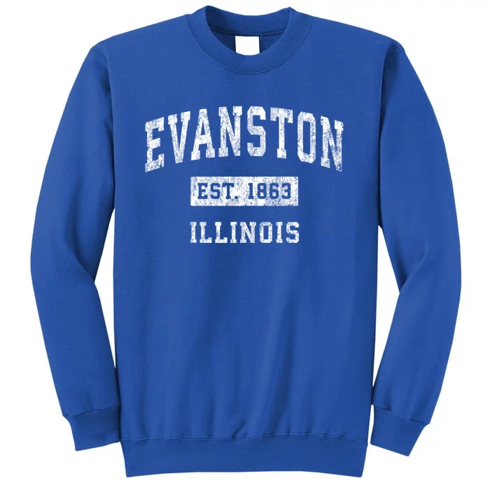 Evanston Illinois Il Vintage Established Sports Design Tall Sweatshirt