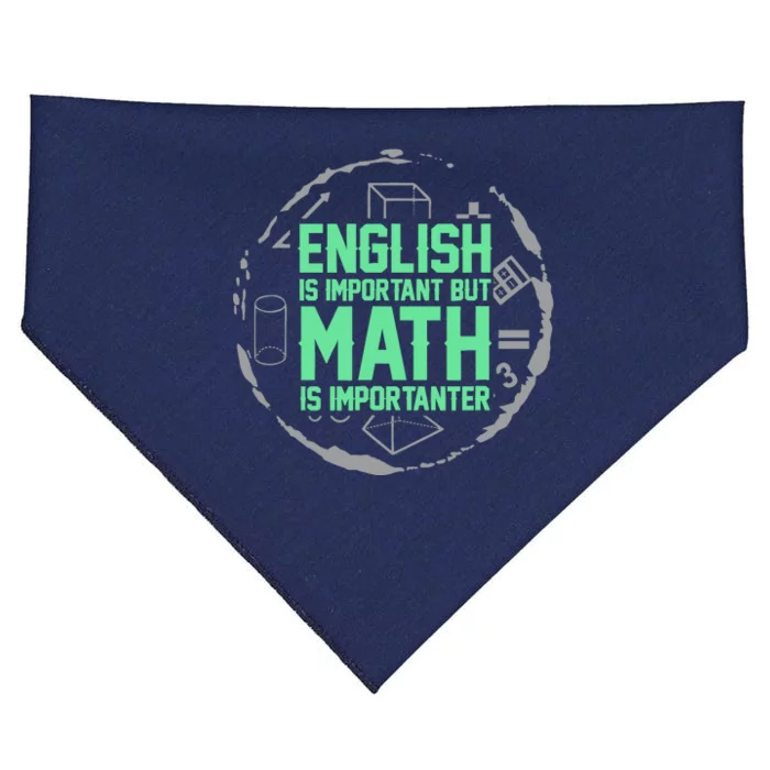 English Is Important But Math Is Importanter Math Lover USA-Made Doggie Bandana