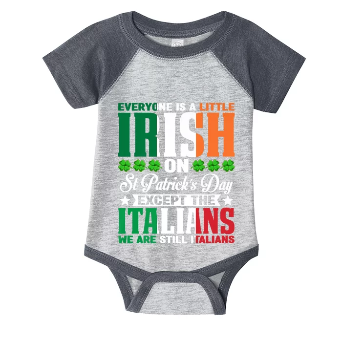 Everyone Is Irish On St. Patrick's Day Except The Italians Infant Baby Jersey Bodysuit