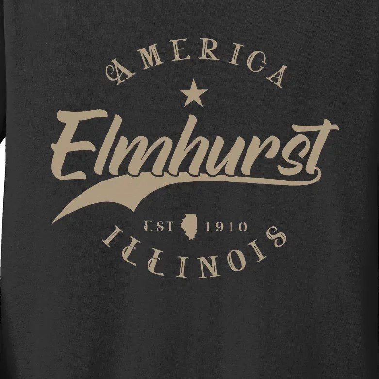 Elmhurst Il Illinois Kids Long Sleeve Shirt