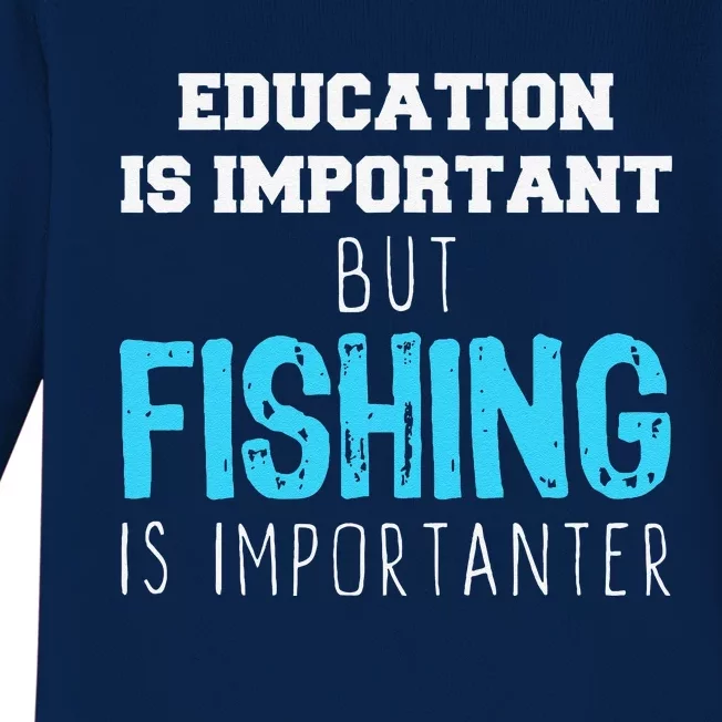 Education Is Important But Fishing Is Importanter Christmas Baby Long Sleeve Bodysuit