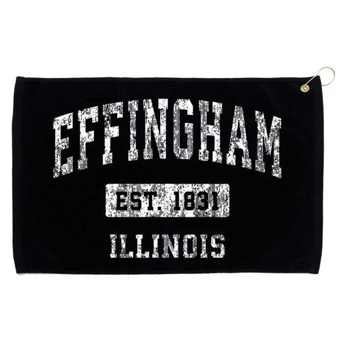 Effingham Illinois Il Vintage Sports Established Grommeted Golf Towel