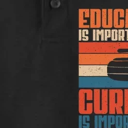 Education Is Important But Curling Is Importanter Curling Dry Zone Grid Performance Polo