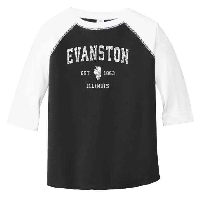 Evanston Illinois Il Vintage Established Athletic Sports Design Toddler Fine Jersey T-Shirt