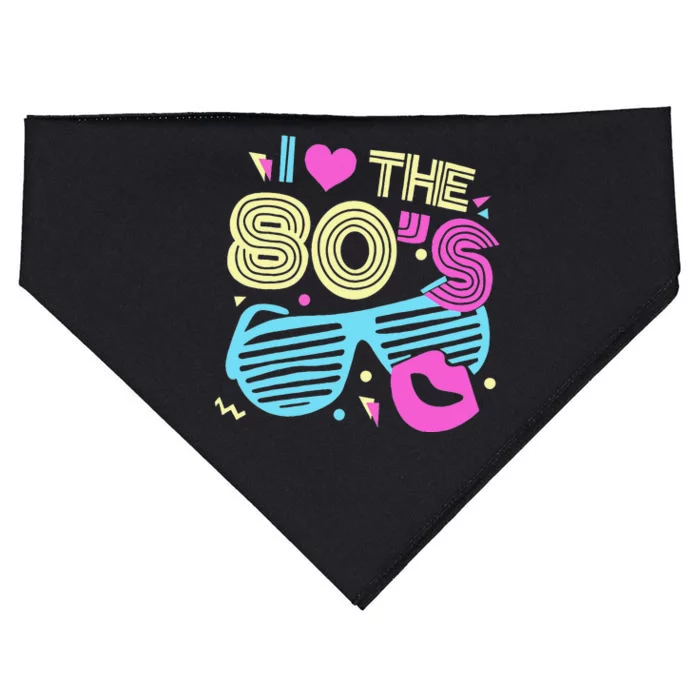 Eighties I Love The 80's 1980's Birthday Women Gift USA-Made Doggie Bandana