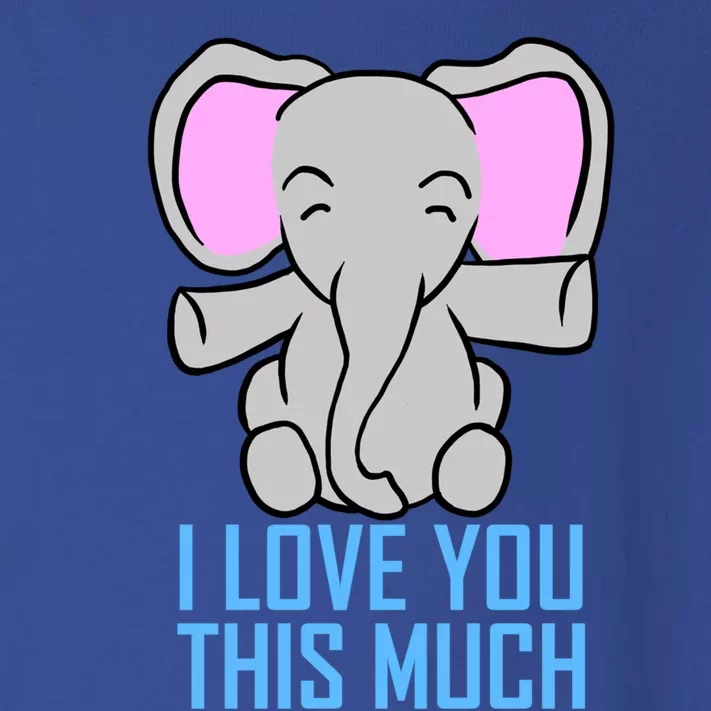 Elephant I Love You This Much Valentine's Day Cute Animal Gift Toddler Long Sleeve Shirt