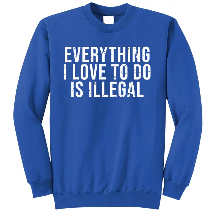 Everything I Love To Do Is Illegal Sarcastic Sweatshirt