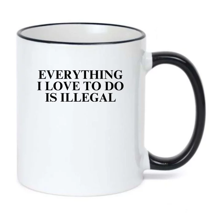 Everything I Love To Do Is Illegal Black Color Changing Mug